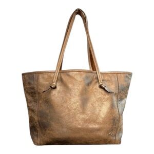 Tre Vero 100% Lambskin Leather Tote Bag – Metallic Bronze